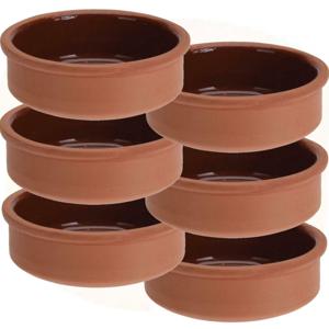 Tapas schaaltjes van 500 ml - 6x stuks - terracotta - 12 x 4 cm - Tafel dekken - Hapjes serveren