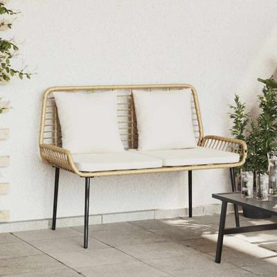 Tuinbank Zwart, Antraciet 109 x 63 x 83 cm Poly riet, staal