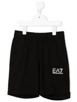 Emporio Armani Kids short à logo imprimé - Noir