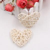 5 stuks 6cm kunstmatige stro bal DIY decoratie rotan hart Christmas decor Home ornament (wit)
