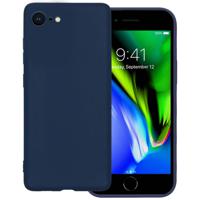 Basey Apple iPhone 7 Hoesje Siliconen Hoes Case Cover -Donkerblauw