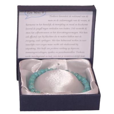 Halfedelstenen Armband in Geschenkdoos Turkoois