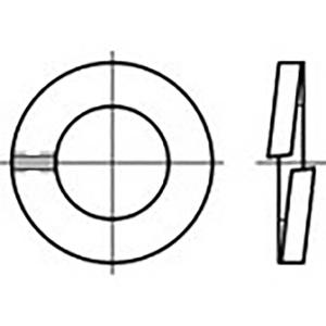 TOOLCRAFT TO-6854274 Veerring Binnendiameter: 10 mm DIN 127 RVS V2A A2 100 stuk(s)