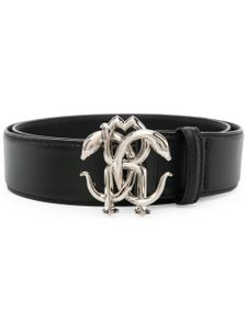 Roberto Cavalli Mirror Snake leather belt - Noir