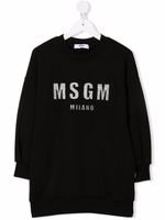 MSGM Kids robe-sweat à logo imprimé - Noir