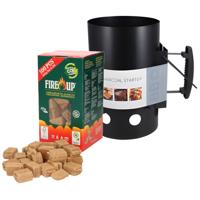 BBQ set - aanmaakblokjes 100x - houtskoolstarter - bbq starten