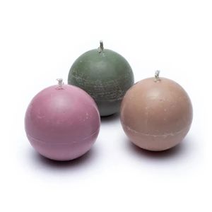 Koolzaadwas Geurkaars Bol - set van 3 - 6 cm