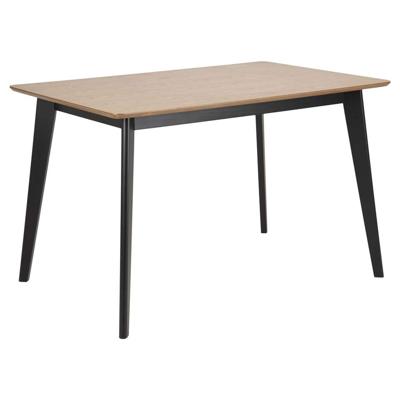 Leen Bakker - Eetkamertafel Roxy - Eiken/zwart - 76x120x80 Cm - MDF - Bruin