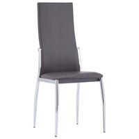 The Living Store eetkamerstoelen set - grijs kunstleer - 54x43x100 cm - stabiel - 4 stoelen - thumbnail