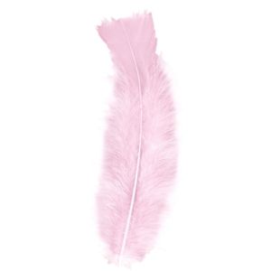 150x Licht roze veren/sierveertjes decoratie/hobbymateriaal 17 cm