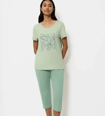 Shortama dames - Capri - PK X 02 - Katoenen capri zomer pyjama dames