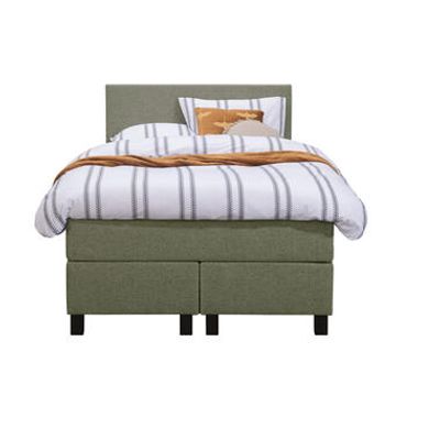 Boxspring Liv egaal - groen - 120x200 cm - vierkante poot - Leen Bakker