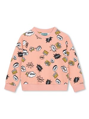 Kenzo Kids sweat en coton à imprimé graphique - Rose