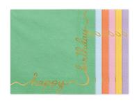 Happy Birthday Servetten Kleuren Mix (12st)