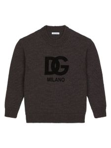 Dolce & Gabbana Kids pull en maille intarsia - Gris