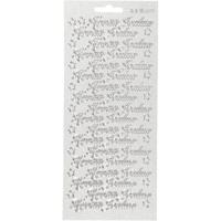 Creativ Company Stickers, hyvää joulua, vel 10x23 cm, zilver, 1 vel