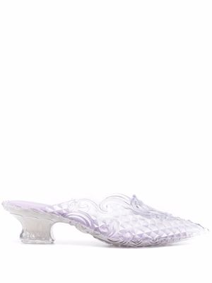 Melissa mules texturées à petit talon - Gris