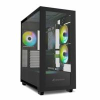 Sharkoon Rebel C60 RGB tower behuizing 2x USB-A | 1x USB-C | RGB | Tempered Glass