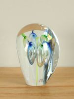 Glassculptuur blauw/groen, 16 cm. 52501 16BL