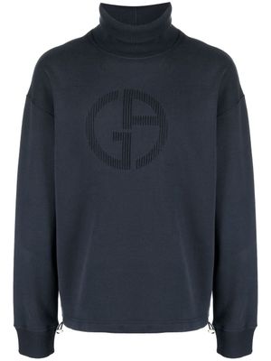 Giorgio Armani pull en laine vierge à col roulé - Bleu