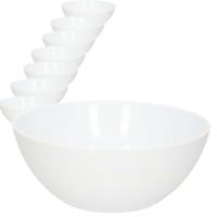 PlasticForte Dessert en serveer schaaltjes / kommetjes - 12x stuks - 950 ml - wit - kunststof - 17 x