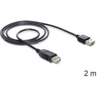 Delock 83371 Verlengkabel EASY-USB 2.0 Type-A male > USB 2.0 Type-A female zwart 2 m