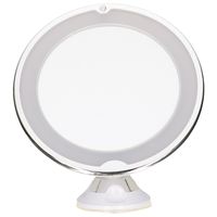 LED ring make-up spiegel met zuignap - wit - 20 x 22 cm - 5x zoom   -