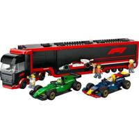 LEGO City 60445 F1 Truck met RB20 en AMR24 F1 auto's - Spel voor jongens van 8 jaar oud