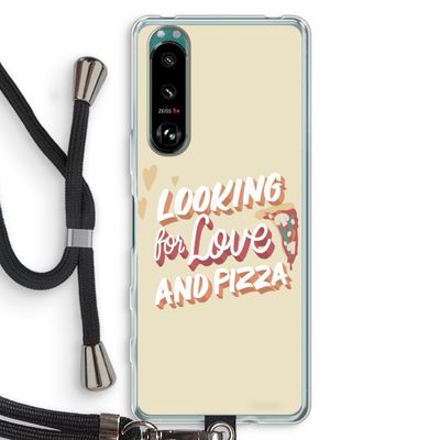 Pizza is the answer: Sony Xperia 5 III Transparant Hoesje met koord