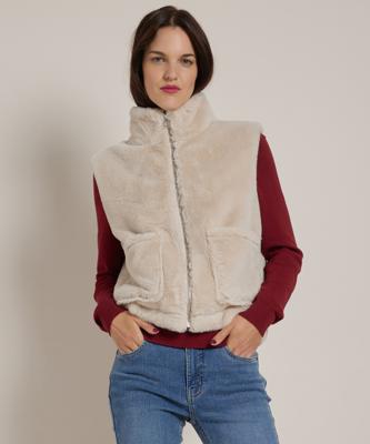 faux fur gilet met rits faux fur gilet met rits