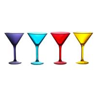 Home Deco Factory Cocktailglazen - 4x - kunststof - 24 cl - martini glas
