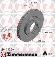 Remschijf COAT Z ZIMMERMANN, Remschijftype: Binnen geventileerd, u.a. fÃ¼r Ford, Mazda