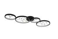 Trio Zwarte led plafonnière Groovy 4-lichts 642110432