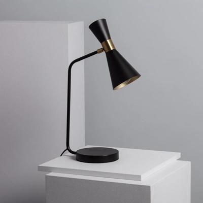 Tafellamp modern &apos;Jagger&apos; bureaulamp modern E27 fitting zwart goud 50 cm