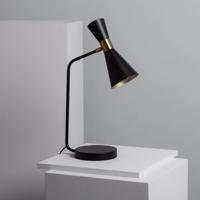 Tafellamp modern &apos;Jagger&apos; bureaulamp modern E27 fitting zwart goud 50 cm