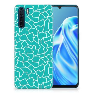 OPPO A91 Hoesje maken Cracks Blue