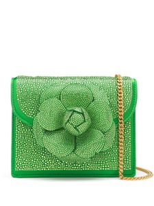 Oscar de la Renta sac Pave Crystral Mini TRO - Vert