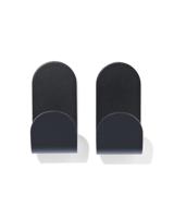 HEMA Plakhaken rvs zwart 5x2.5 - 2 stuks (zwart)