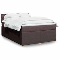 Boxspring met matras stof donkerbruin 140x190 cm