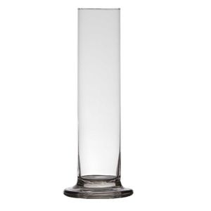 Transparante luxe stijlvolle smalle 1 bloem vaas/vazen van glas 25 x 6 cm