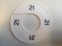 Maatring 9cm wit/zwart 21