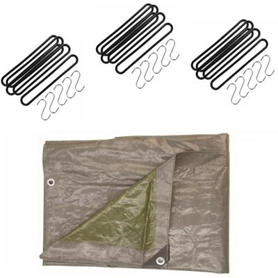 Talentools - Afdekzeil grijs - 4x4 meter - met 15 spanrubbers - en S-haken