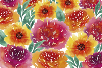 Vinyl vloerkleed kleurrijke bloemen