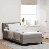 Boxspringbed met matras met matras Taupe 100 x 200 cm Stof