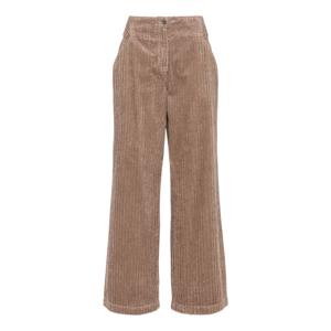 Ribbroek met wijde pijpen van bio-katoen, taupe Maat: 40