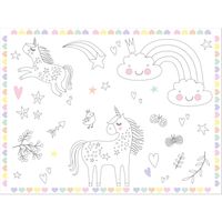 Placemat Kleurplaat Unicorns & Rainbows (6st)