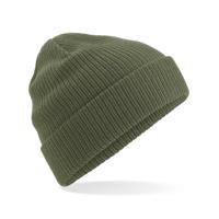 Beechfield Organic Beanie Commando wintermuts - army groen - heren - 100% gebreid katoen - Biologisc