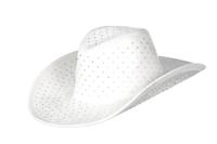 Cowboyhoed wit met strass steentjes