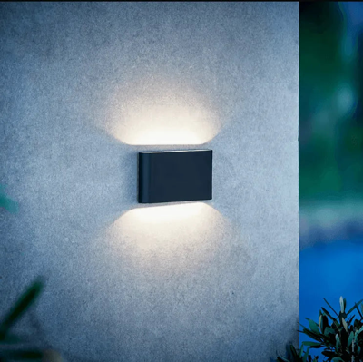 Wandlamp buiten up en downlighter gevelverlichting &apos;Kinver&apos; Nordlux buitenlamp zwart modern