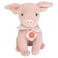 Hermann Teddy Knuffeldier varken/biggetje - pluche stof - premium kwaliteit knuffels - roze - 23 cm